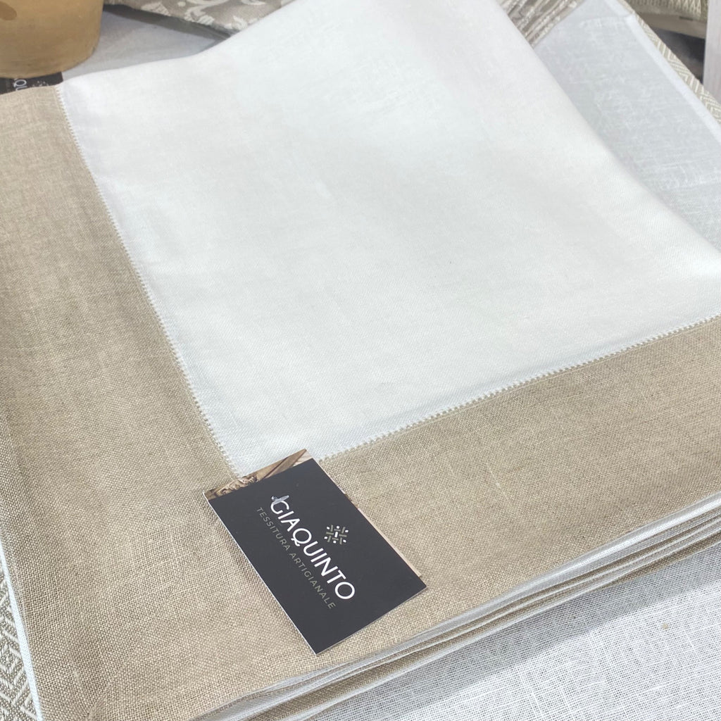 Tovaglia Bordo Lino in Puro Lino con Bordo Naturale