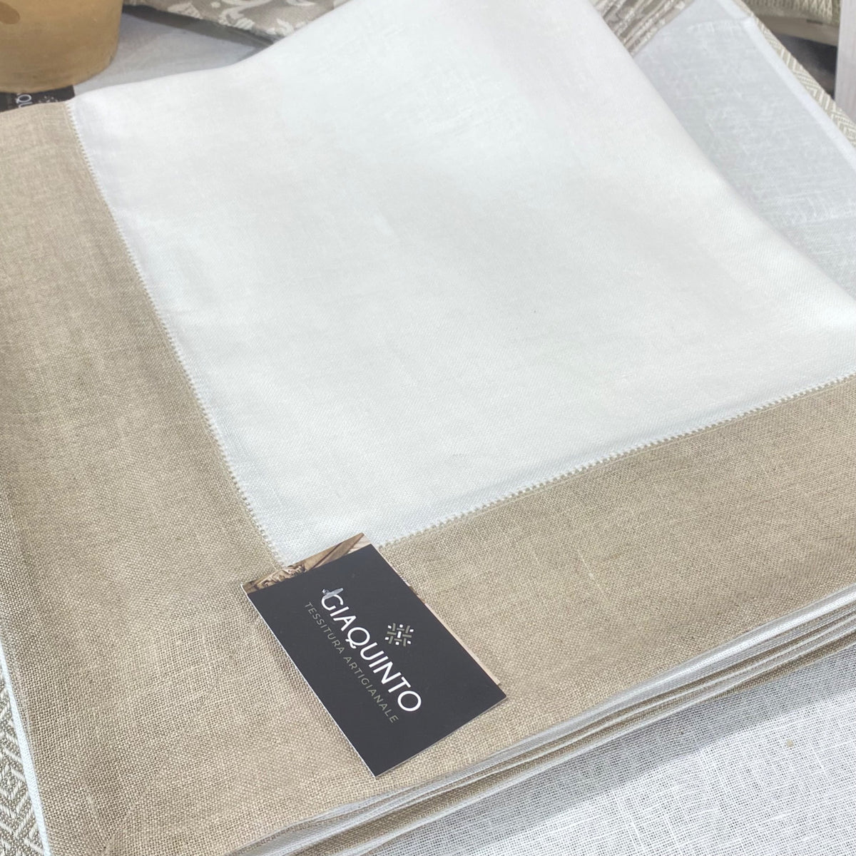 Tovaglia Bordo Lino in Puro Lino con Bordo Naturale
