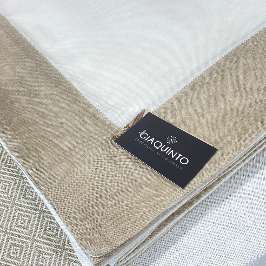 Tovaglia Bordo Lino in Puro Lino con Bordo Naturale