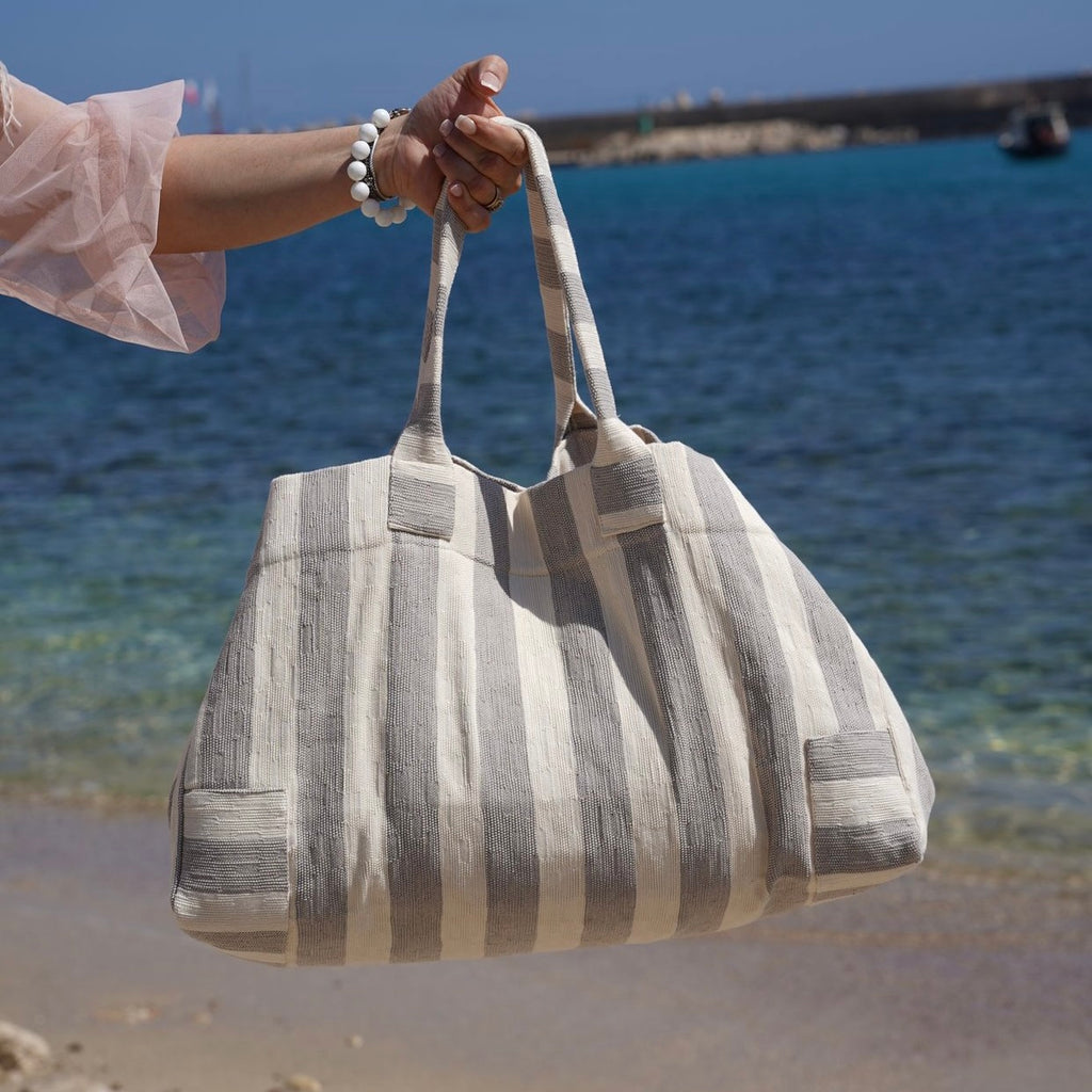 Borsa da Mare Sporta Salentina Artigianale in Lino – Made in Salento