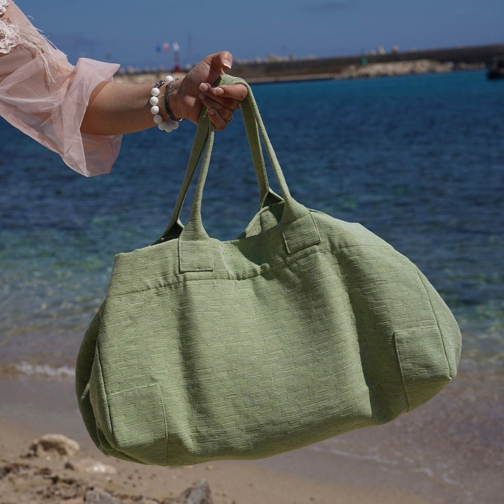 Borsa da Mare Sporta Salentina Artigianale in Lino – Made in Salento