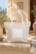 Borsa Artigianale in Lino e Cotone con Vera Pelle – Collezione Salento