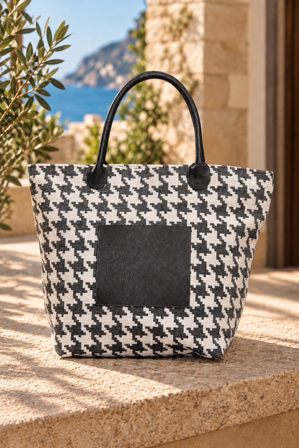Handcrafted Linen and Cotton Bag with Genuine Leather – Salento Collection
