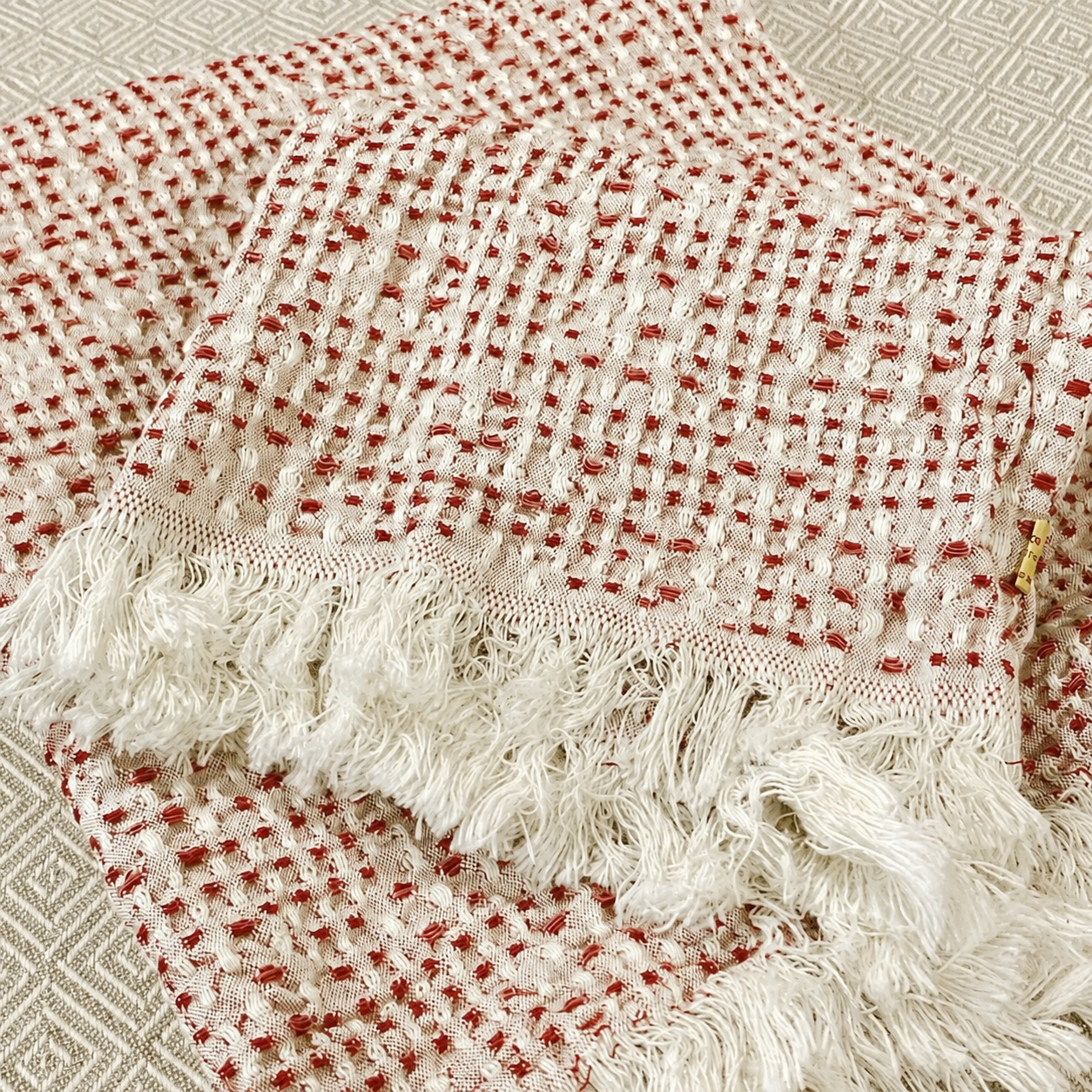 Coppia asciugamani waffle in cotone 100% nido d’ape