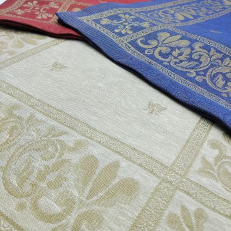 Runner Api in misto lino con tessitura jacquard