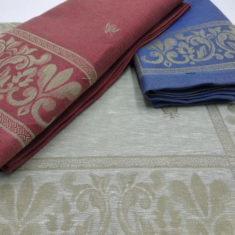 Runner Api in misto lino con tessitura jacquard